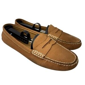 Ralph Lauren Women's Camila Brown Tan Leather Loafers Moccasins Slip On 9B